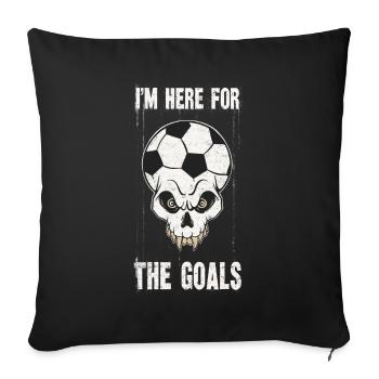 I'm here for goals football fan skull - Sofa pillowcase 17,3'' x 17,3'' (45 x 45 cm) - black - Front