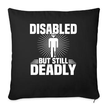 Fauteuil roulant amputé pour handicapés invalidés - Housse de coussin décorative 45 x 45 cm - noir - Devant
