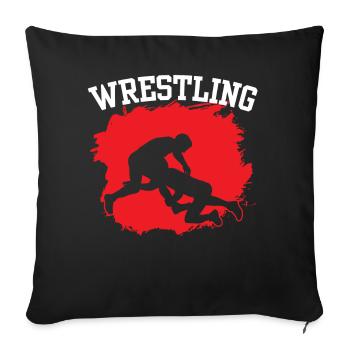 Wrestling Wrestler Wrestling Wrestling Wrestler - Sofa pillowcase 17,3'' x 17,3'' (45 x 45 cm) - black - Front
