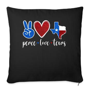 Peace Love Texas Pride Texan Texan - Sofa pillowcase 17,3'' x 17,3'' (45 x 45 cm) - black - Front