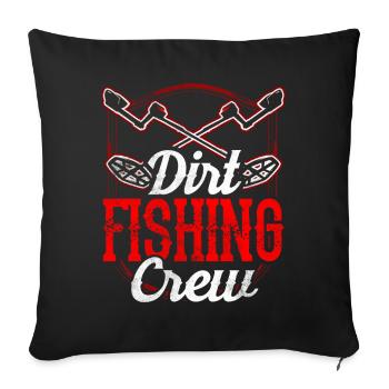 Équipe de pêche à la saleté Détection des métaux - Housse de coussin décorative 45 x 45 cm - noir - Devant