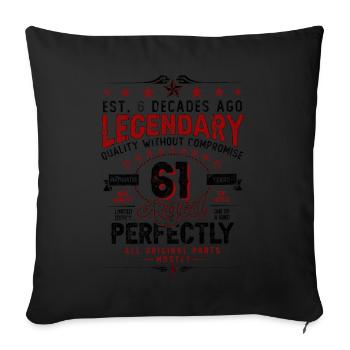 Vintage Légendaire - Vieilli parfaitement 61ème anniversaire - Housse de coussin décorative 45 x 45 cm - noir - Devant