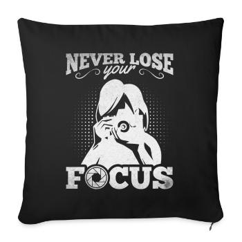 Photographer Camera Funny Photographer Never Lose - Sofa pillowcase 17,3'' x 17,3'' (45 x 45 cm) - black - Front