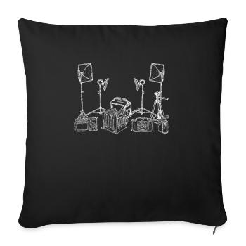 Photography Camera Equipment Photography Camera - Sofa pillowcase 17,3'' x 17,3'' (45 x 45 cm) - black - Front