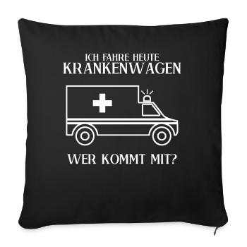 Notfallsanitäter Krankenwagen Sanitäter - Sofakissenbezug 45 x 45 cm - Schwarz - Vorne