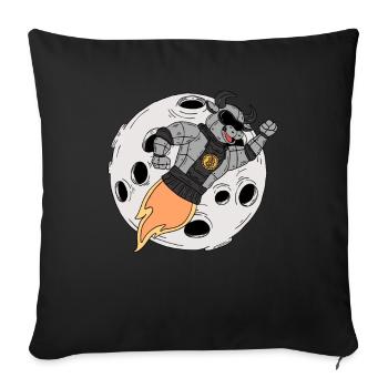 Investisseur Bull Bitcoin Moon Stock Market Trader - Housse de coussin décorative 45 x 45 cm - noir - Devant