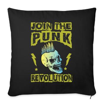 Rejoignez The Punk Revolution - Gothique - Concert - Goth - Housse de coussin décorative 45 x 45 cm - noir - Devant