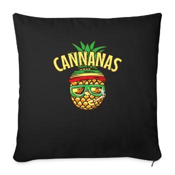 Kiffen Stoner Pineapple Hemp Cannanas Joint Bong - Sofa pillowcase 17,3'' x 17,3'' (45 x 45 cm) - black - Front