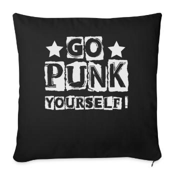 Allez Punk vous-même! - Gothique - Concert - Drôle de Goth - Housse de coussin décorative 45 x 45 cm - noir - Devant