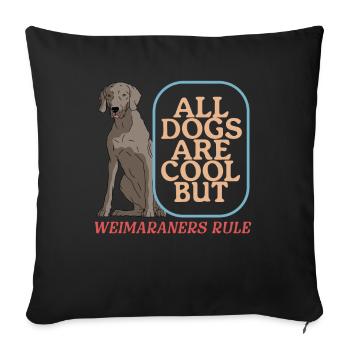 Chiens Weimaraner | Cadeau de propriétaire de chien - Housse de coussin décorative 45 x 45 cm - noir - Devant