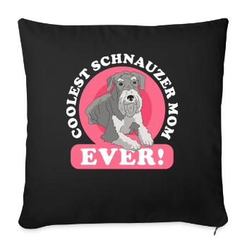 Schnauzer Maman | Cadeau de propriétaire de chien de chien - Housse de coussin décorative 45 x 45 cm - noir - Devant