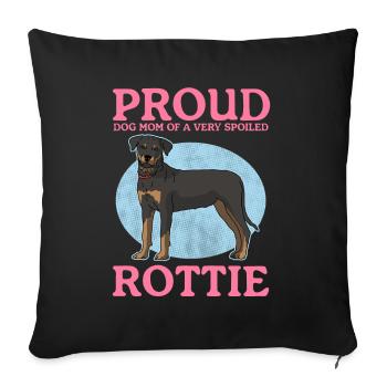Rottweiler Maman | Propriétaire de chien Cadeau de chien - Housse de coussin décorative 45 x 45 cm - noir - Devant