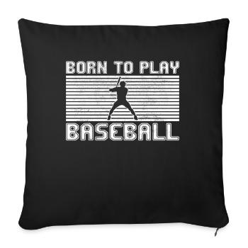 Base-ball - Housse de coussin décorative 45 x 45 cm - noir - Devant