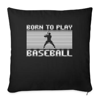 Base-ball - Housse de coussin décorative 45 x 45 cm - noir - Devant