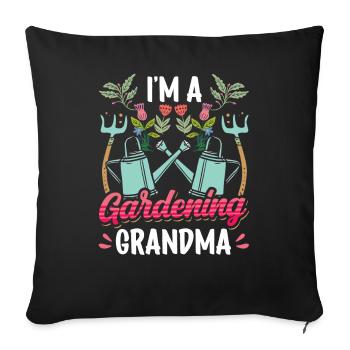 Je suis une grand-mère jardinière grand-mère grand-mère - Housse de coussin décorative 45 x 45 cm - noir - Devant