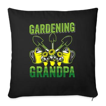 Jardinage Grand-père Grand-père Jardinier - Housse de coussin décorative 45 x 45 cm - noir - Devant