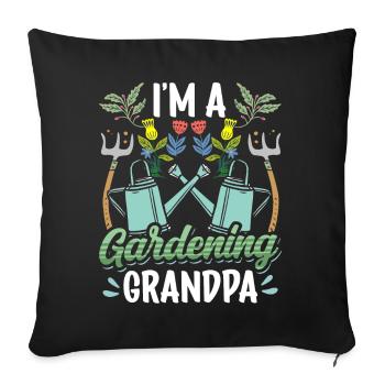 Je suis un grand-père jardinier jardinier - Housse de coussin décorative 45 x 45 cm - noir - Devant