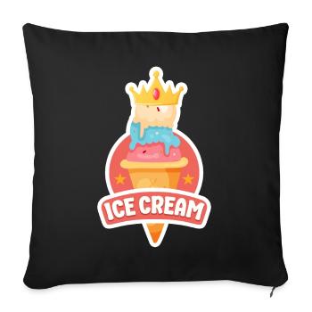 Ice Cream Cone Crown Ice Cream - Sofakissenbezug 45 x 45 cm - Schwarz - Vorne