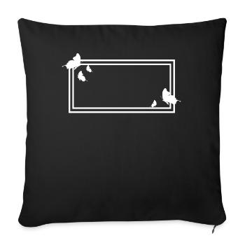 Rectangular frame with butterflies - Sofa pillowcase 17,3'' x 17,3'' (45 x 45 cm) - black - Front
