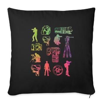 Photography Lover Equipment - Sofa pillowcase 17,3'' x 17,3'' (45 x 45 cm) - black - Front