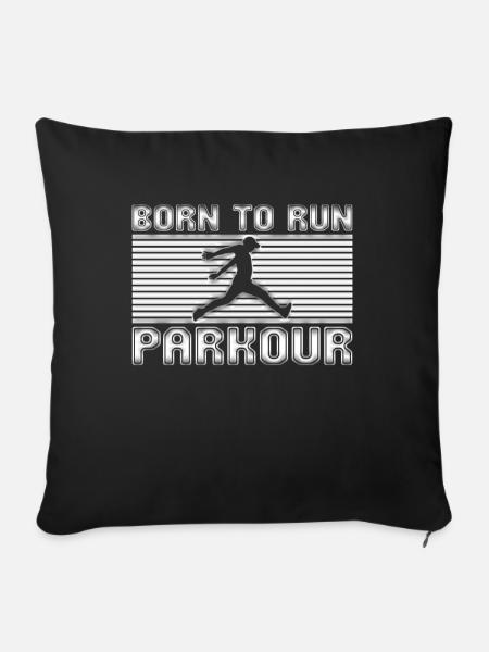 Parkour - Sofakissenbezug 45 x 45 cm - Schwarz