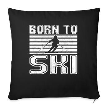Ski - Sofa pillowcase 17,3'' x 17,3'' (45 x 45 cm) - black - Front