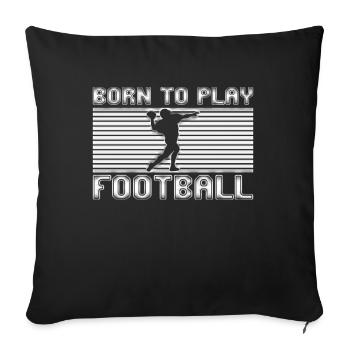 football rugby - Sofa pillowcase 17,3'' x 17,3'' (45 x 45 cm) - black - Front