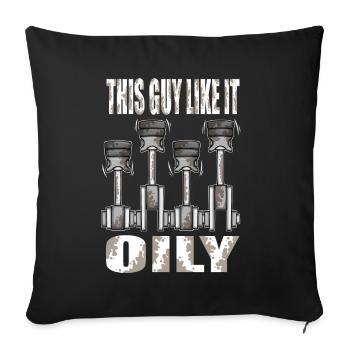 Piston This Guy Like It Oily Car Mechanic - Sofa pillowcase 17,3'' x 17,3'' (45 x 45 cm) - black - Front