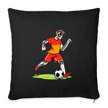 Soccer Player Skeleton Soccer - Sofa pillowcase 17,3'' x 17,3'' (45 x 45 cm) - black - Front