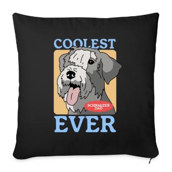 Schnauzer Papa | Cadeau propriétaire de chien propriétaire - Housse de coussin décorative 45 x 45 cm - noir - Devant
