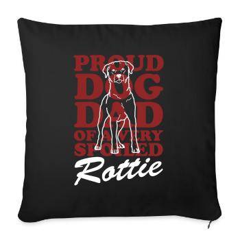 Rottweiler Papa | Rottie Dog Dog Propriétaire Cadeau - Housse de coussin décorative 45 x 45 cm - noir - Devant