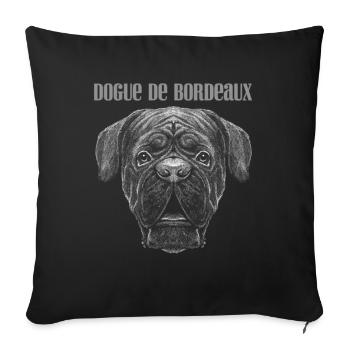 Bordeaux Great Dane Dogue De Bordeaux Dog Gift - Sofa pillowcase 17,3'' x 17,3'' (45 x 45 cm) - black - Front