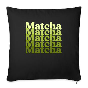 Vintage Matcha Lover Cadeau pour Barista Retro Green - Housse de coussin décorative 45 x 45 cm - noir - Devant