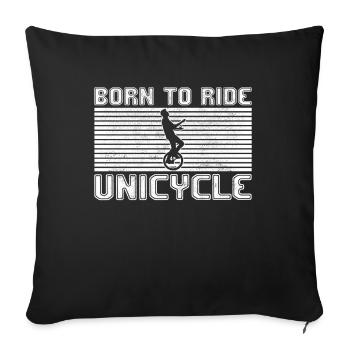 Unicycling - Sofa pillowcase 17,3'' x 17,3'' (45 x 45 cm) - black - Front