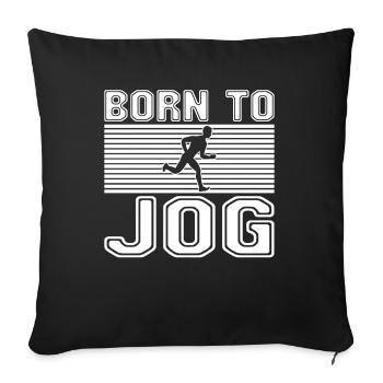 Jogging Running Saying - Sofa pillowcase 17,3'' x 17,3'' (45 x 45 cm) - black - Front