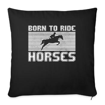 Horse riding - Sofa pillowcase 17,3'' x 17,3'' (45 x 45 cm) - black - Front