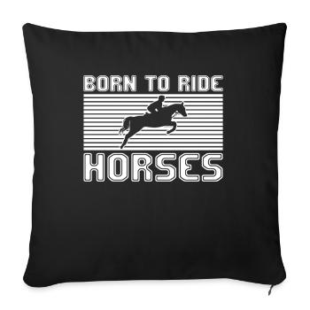Horse riding - Sofa pillowcase 17,3'' x 17,3'' (45 x 45 cm) - black - Front