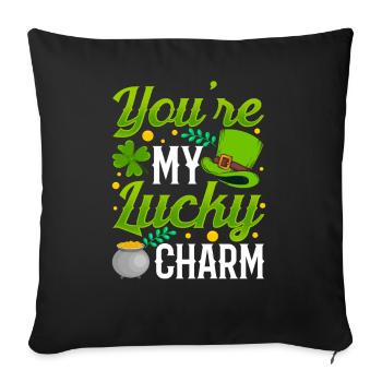 Tu es mon porte-bonheur Irlandais Irlande Irlande - Housse de coussin décorative 45 x 45 cm - noir - Devant