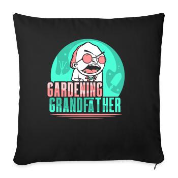 Jardinier Grand-père Jardinier Jardinier - Housse de coussin décorative 45 x 45 cm - noir - Devant