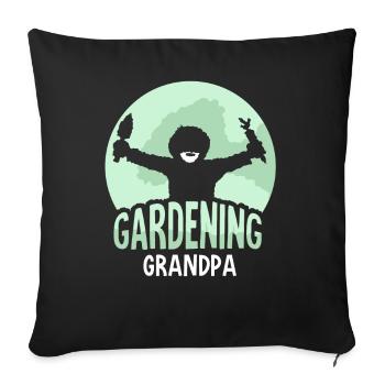 Jardinage Grand-père Jardin Grand-père Jardinier - Housse de coussin décorative 45 x 45 cm - noir - Devant