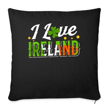 J’adore l’Irlande St. Patrick’s Day Irlandais - Housse de coussin décorative 45 x 45 cm - noir - Devant