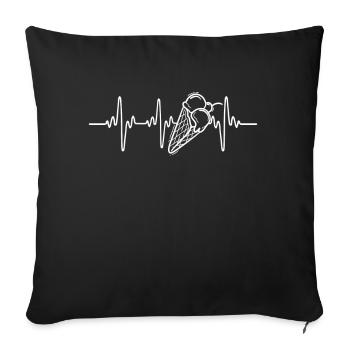 Ice Cream Heartbeat Cone - Sofakissenbezug 45 x 45 cm - Schwarz - Vorne