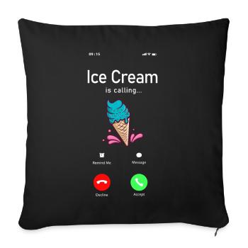 Ice Cream Phone Display Cone Ice - Sofa pillowcase 17,3'' x 17,3'' (45 x 45 cm) - black - Front