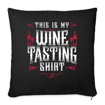 Dégustation de vin de sommelier - Housse de coussin décorative 45 x 45 cm - noir - Devant