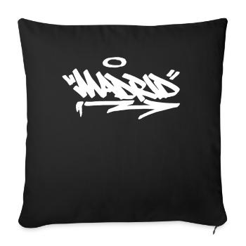 Madrid City Graffiti Street Art Handstil Spanien H - Sofakissenbezug 45 x 45 cm - Schwarz - Vorne