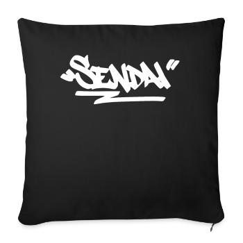 Sendai City Graffiti Street Art HandStyle Japan Hi - Sofakissenbezug 45 x 45 cm - Schwarz - Vorne
