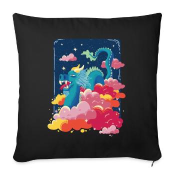 Cloud Dragon Schlange Asiatische chinesische Fanta - Sofakissenbezug 45 x 45 cm - Schwarz - Vorne
