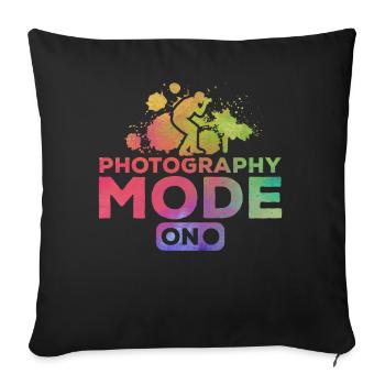 Camera Photography Mode on Camera Photographers - Sofa pillowcase 17,3'' x 17,3'' (45 x 45 cm) - black - Front