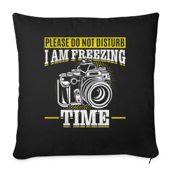 S’il vous plaît ne pas déranger Je congèle le temps Funnier - Housse de coussin décorative 45 x 45 cm - noir - Devant