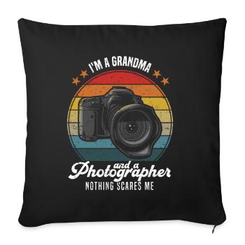 Photographie Je suis grand-père et grand-père photographe - Housse de coussin décorative 45 x 45 cm - noir - Devant